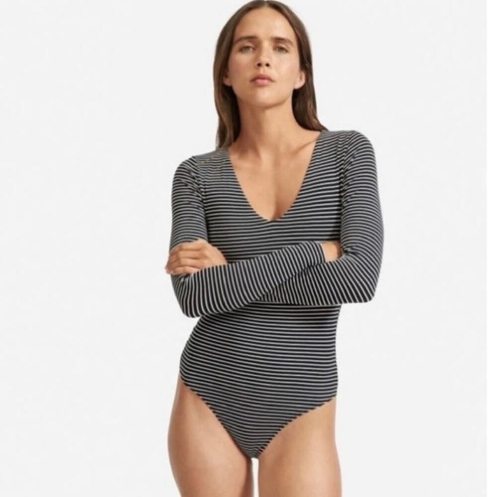 Everlane The Long-Sleeve V-Neck Bodysuit